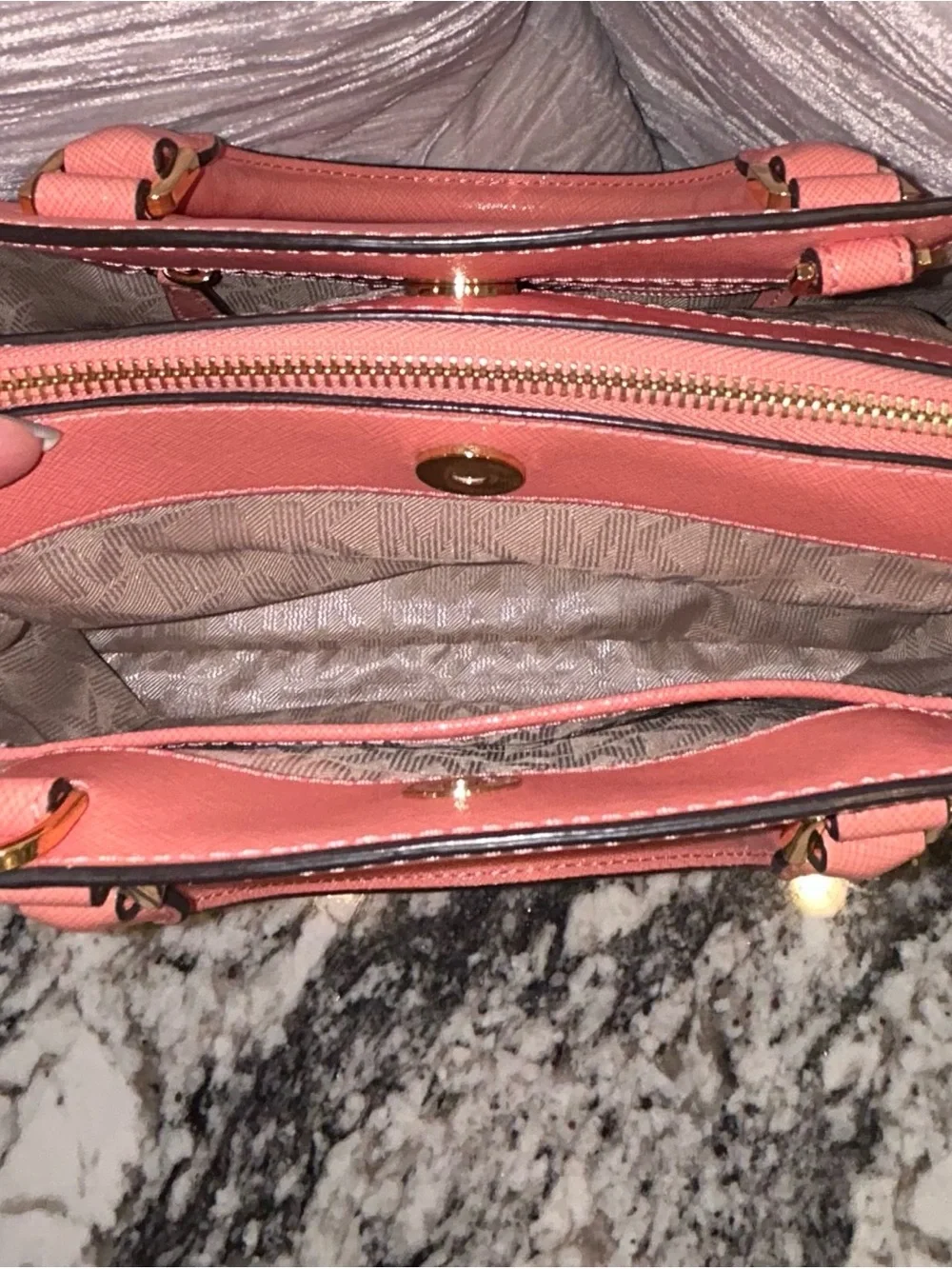 Michael Kors Coral Pink Saffiano Satchel